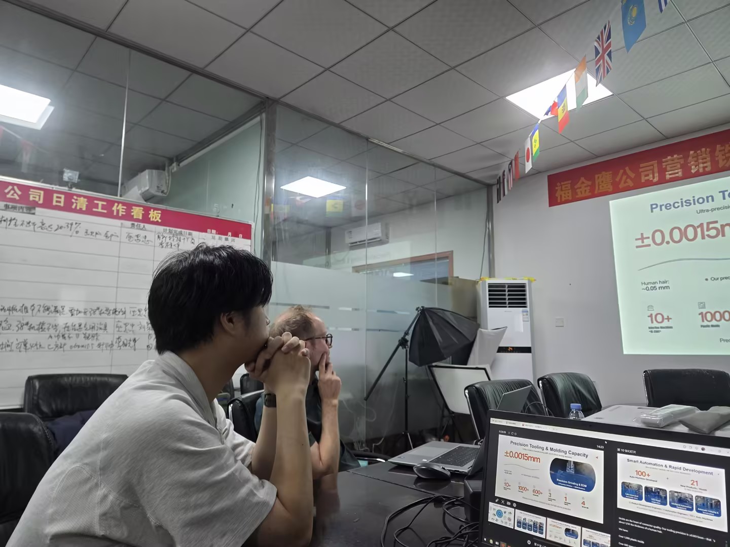 Meeting presentation for Norway customer visit connector factory
